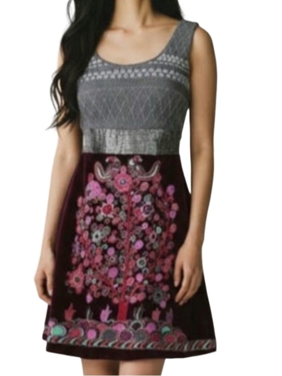 Free People Dresses & Skirts - Free People Birds of Paradise Gray& Purple Sleeveless Vintage Empire Dress. Sz 4